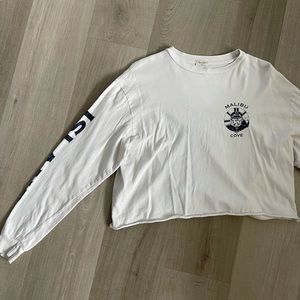 Brandy Melville white long sleeve cropped shirt